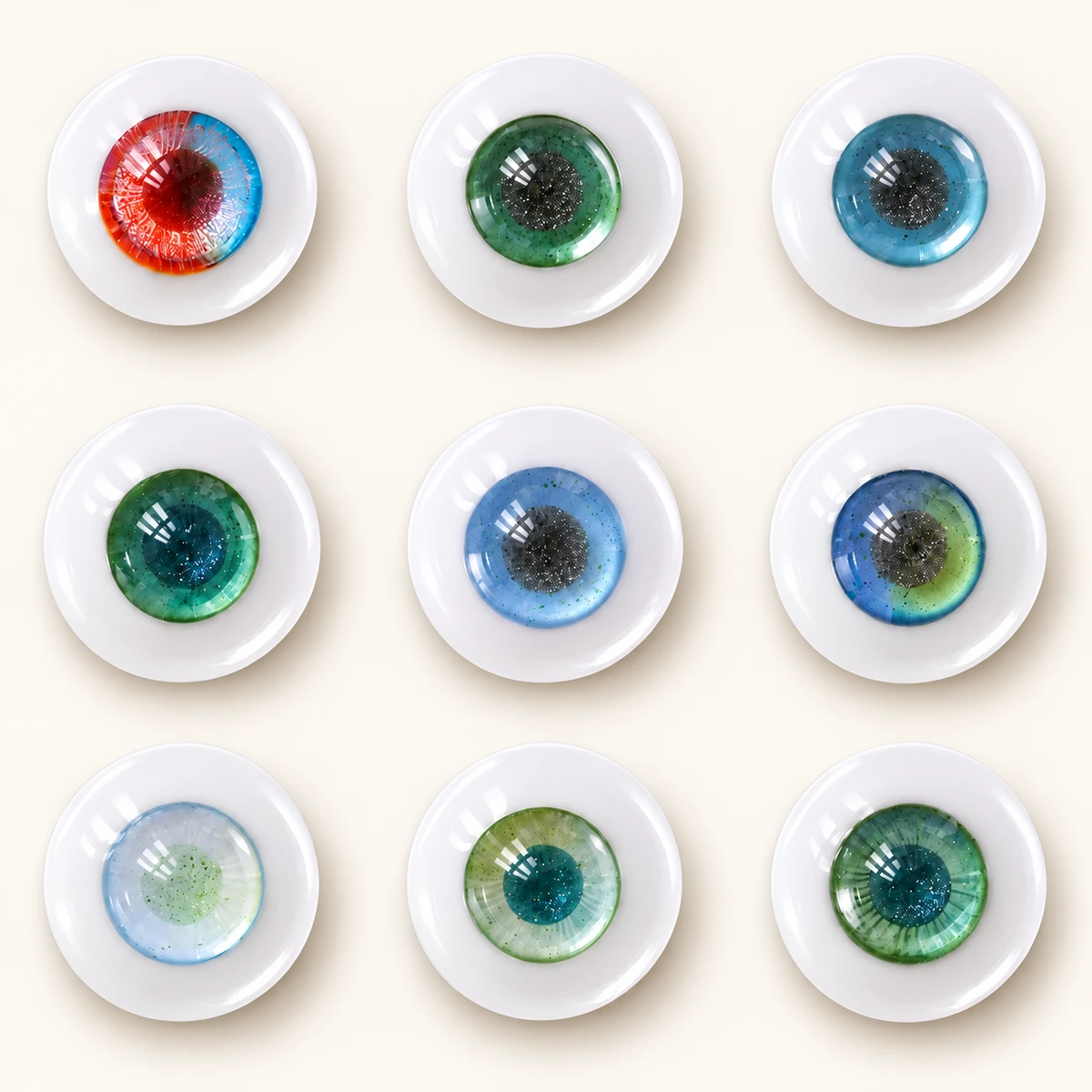 BJD/SD Glass Doll Eye Lucky Bag - 3mm, 4mm, 6mm Radial Pattern Glitter Gold Sand Pupils (Illustrative image; verify the actual item)