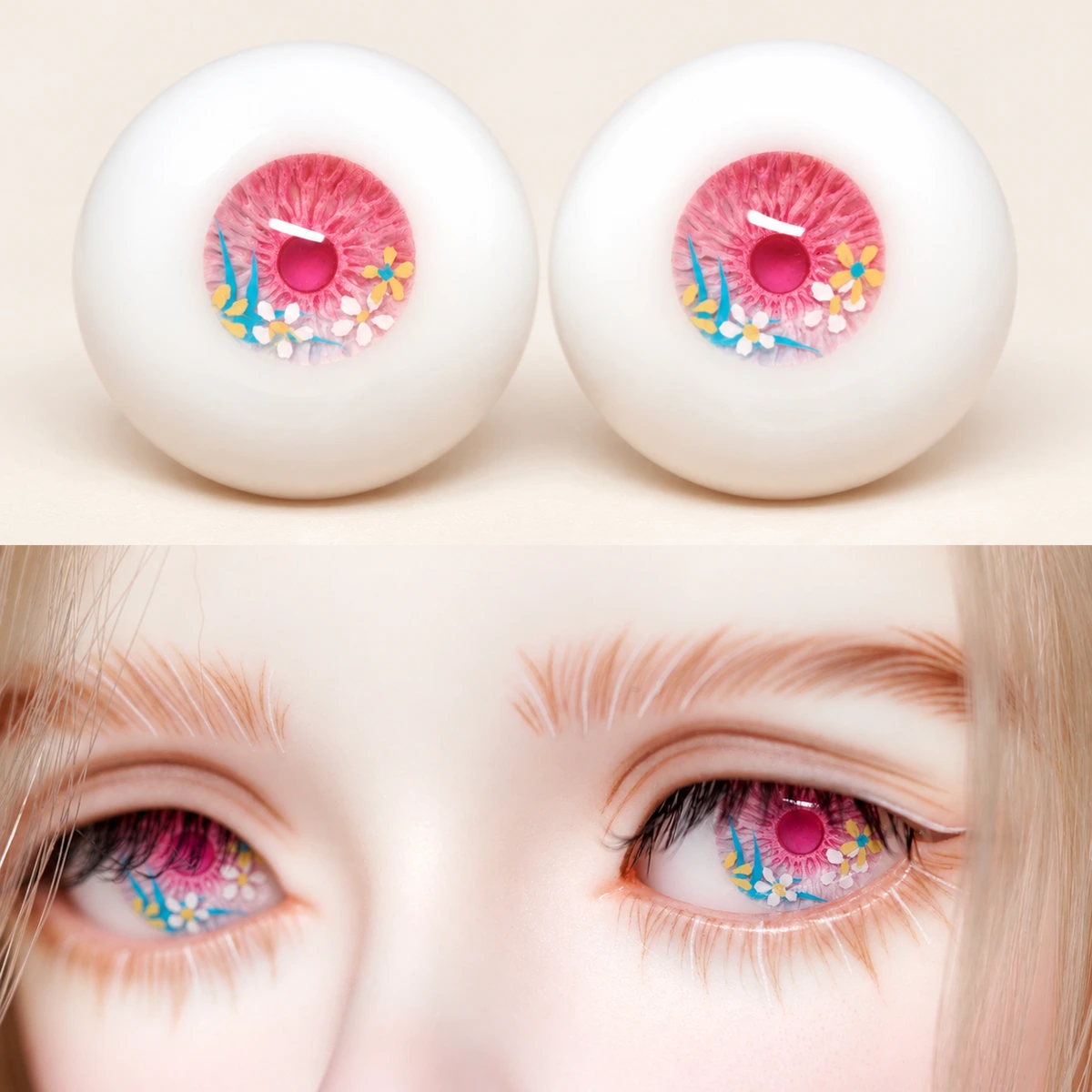 B03 Hand-painted 'Blooming Season' BJD Resin Eyes Custom Made (2 Pairs, Partial Free Shipping) - Ye Yusen (Illustrative image; verify the actual item)