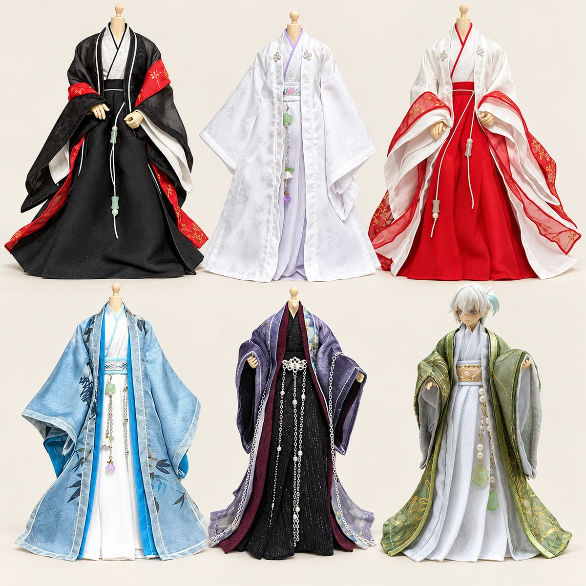 Listed traditional-style BJD outfit — AI-refined source image